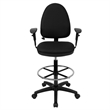 Scranton & Co Mid-Back Drafting Chair with Arms in Black