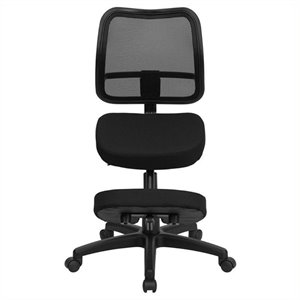 scranton & co mobile ergonomic kneeling task office chair in black