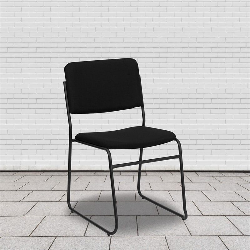 Scranton & Co Stacking Chair with Sled Base in Black