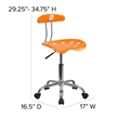 Scranton & Co Polymer Plastic Office Chair in Orange Yellow/Chrome