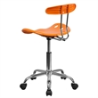 Scranton & Co Polymer Plastic Office Chair in Orange Yellow/Chrome