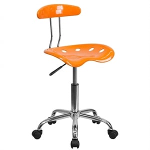 Scranton & Co Polymer Plastic Office Chair in Orange Yellow/Chrome