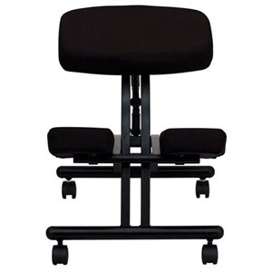 scranton & co fabric mobile ergonomic kneeling office chair in black