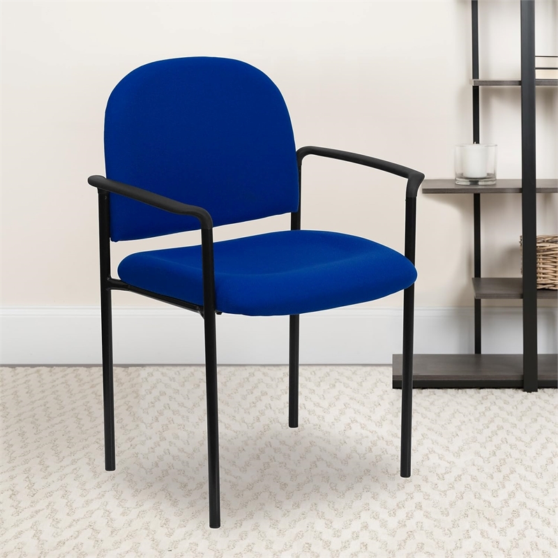 Scranton & Co Side Office Stacking Chair in Navy Blue