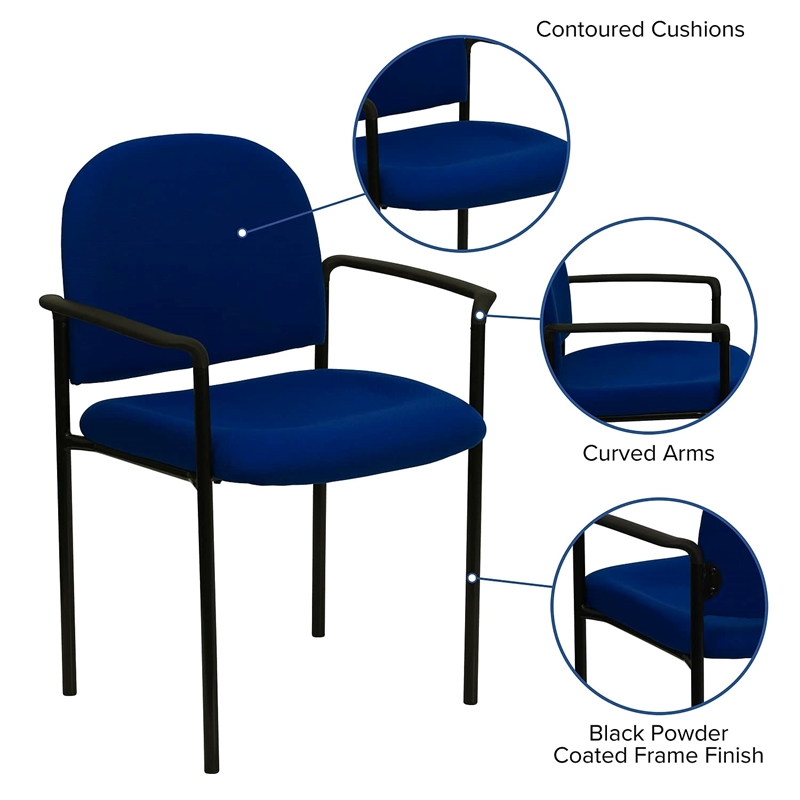 Scranton & Co Side Office Stacking Chair in Navy Blue