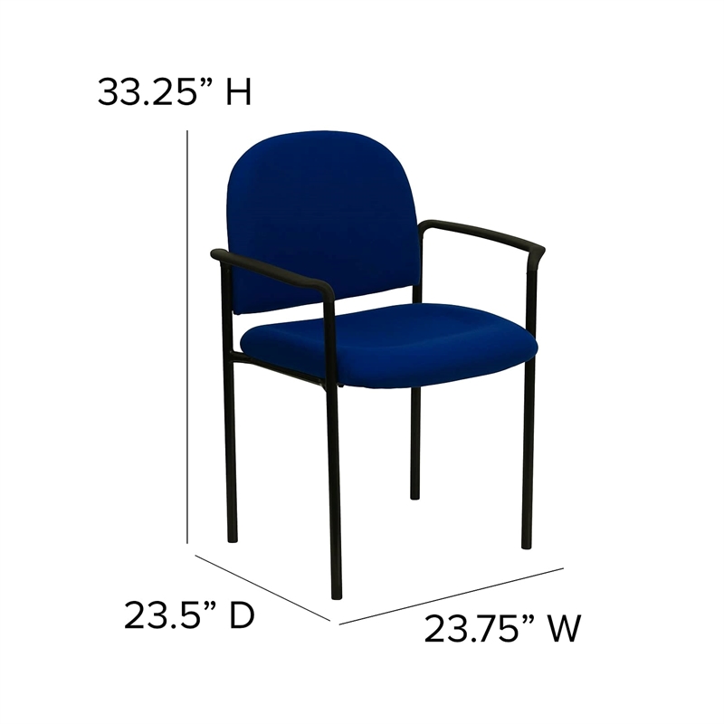 Scranton & Co Side Office Stacking Chair in Navy Blue