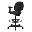 Scranton & Co Patterned Ergonomic Drafting Chair in Black with Arms