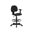 Scranton & Co Patterned Ergonomic Drafting Chair in Black with Arms