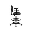 Scranton & Co Patterned Ergonomic Drafting Chair in Black with Arms
