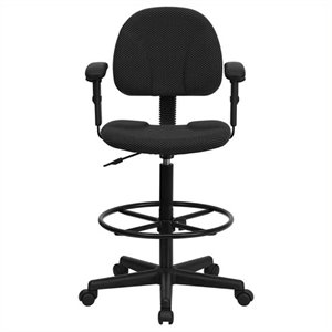 mer-1133 patterned ergonomic drafting chair with arms 1