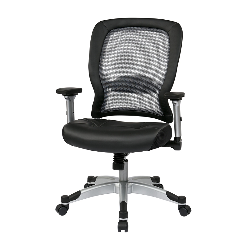 Scranton & Co Contemporary Fabric Adjustable Air Grid Back Office Chair in Gray