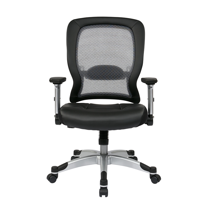 Scranton & Co Contemporary Fabric Adjustable Air Grid Back Office Chair in Gray