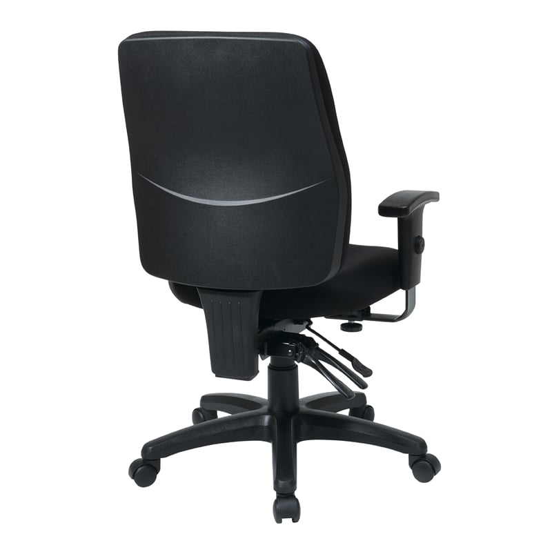 Scranton & Co Contemporary Fabric High Back Dual Function Office Chair in Black