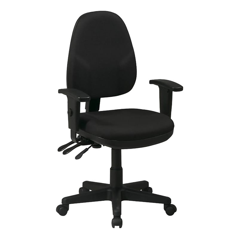 Scranton & Co Contemporary Fabric Dual Function Ergonomic Office Chair in Black