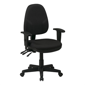 Scranton & Co Contemporary Fabric Dual Function Ergonomic Office Chair in Black