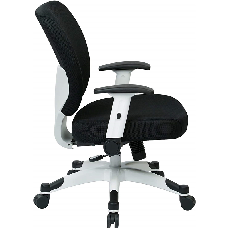 Scranton & Co Modern Mesh Fabric Padded Office Chair in Black/White