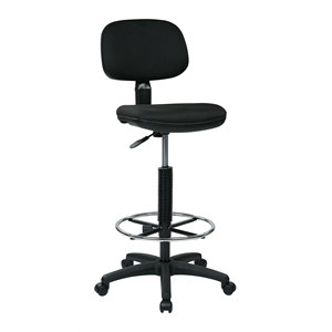 Scranton & Co Adjustable Drafting Chair with Stool Kit in Black