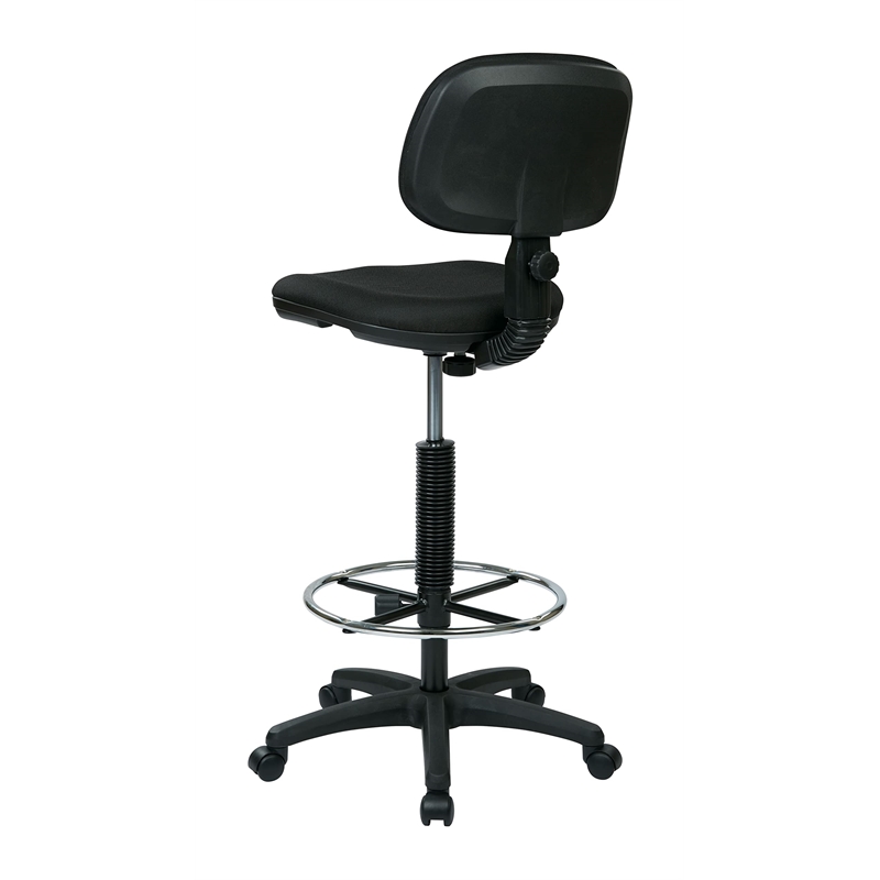 Scranton & Co Adjustable Drafting Chair with Stool Kit in Black