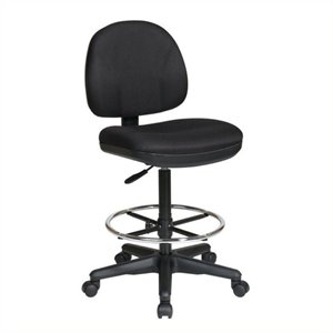 scranton & co adjustable drafting chair with stool kit in black