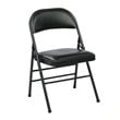 Scranton & Co Faux Leather Folding Chair in Black (Set of 4)