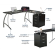 Scranton & Co Modern Wood L-Shaped Corner Desk with File Cabinet in Espresso