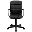 Scranton & Co Vinyl Quilted/Nylon Mid-Back Office Chair with Arms in Black