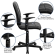 Scranton & Co Vinyl Quilted/Nylon Mid-Back Office Chair with Arms in Black