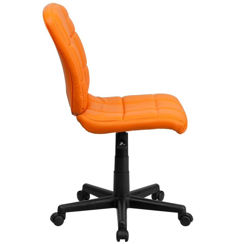 Scranton & Co Vinyl Quilted/Nylon Mid-Back Office Chair in Orange
