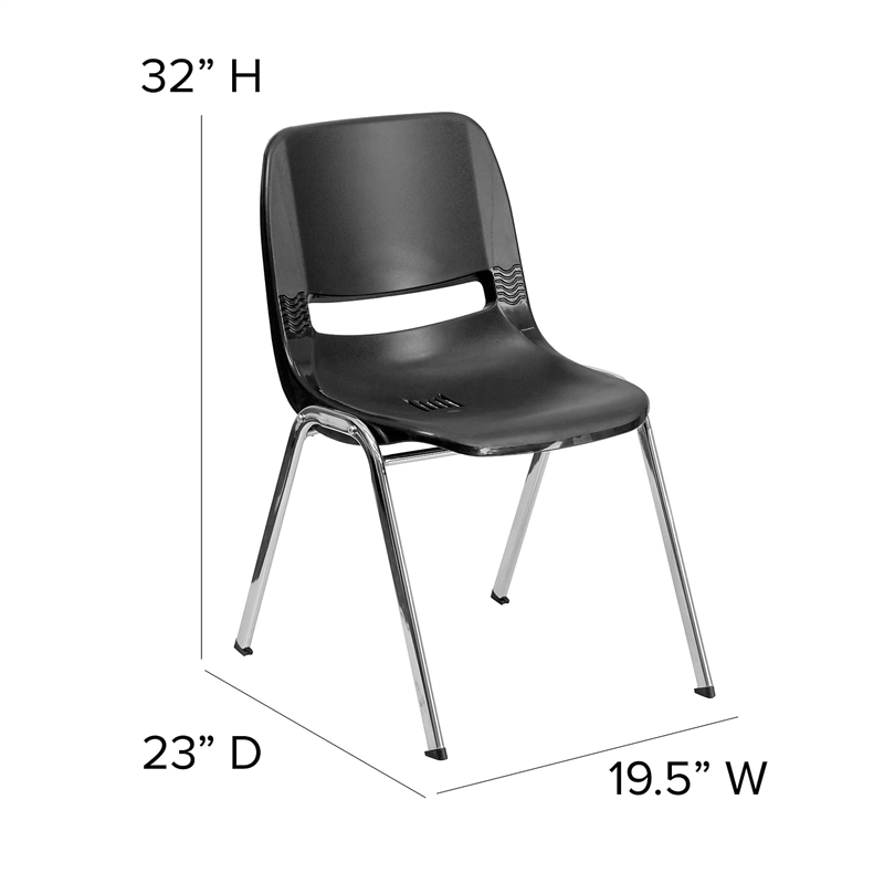 Scranton & Co Multi-purpose Stacking Chair in Black