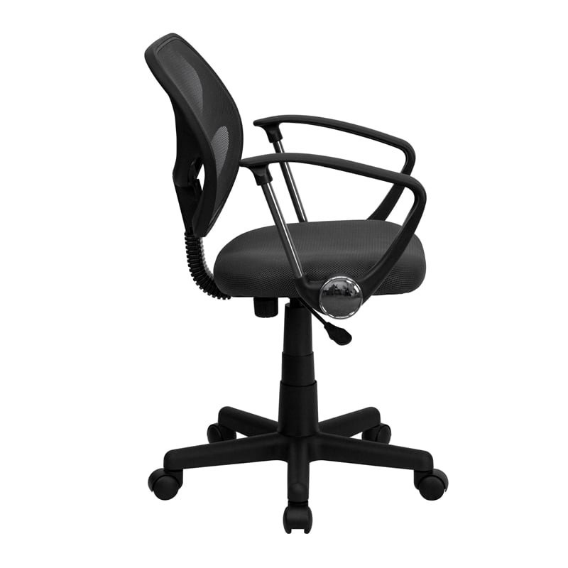 Scranton & Co Mid-Back Mesh Office Chair with Arms in Gray