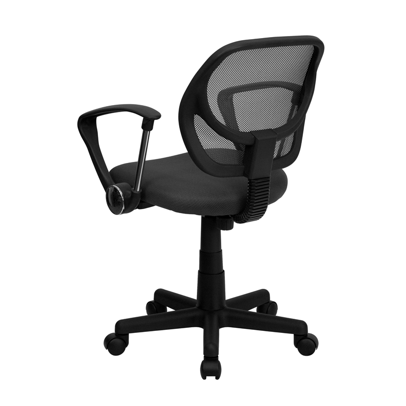 Scranton & Co Mid-Back Mesh Office Chair with Arms in Gray