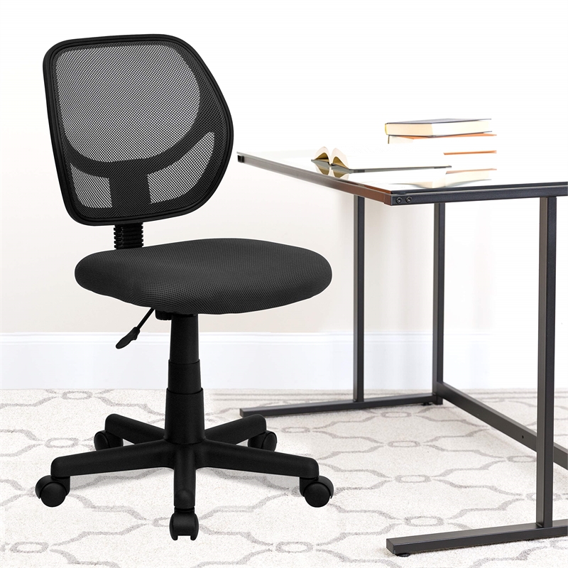 Scranton & Co Mesh Fabric Mid-Back Task and Office Chair in Gray