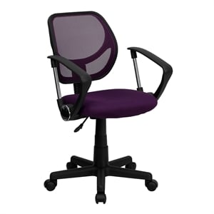 Scranton & Co Mid-Back Mesh Office Chair with Arms in Purple