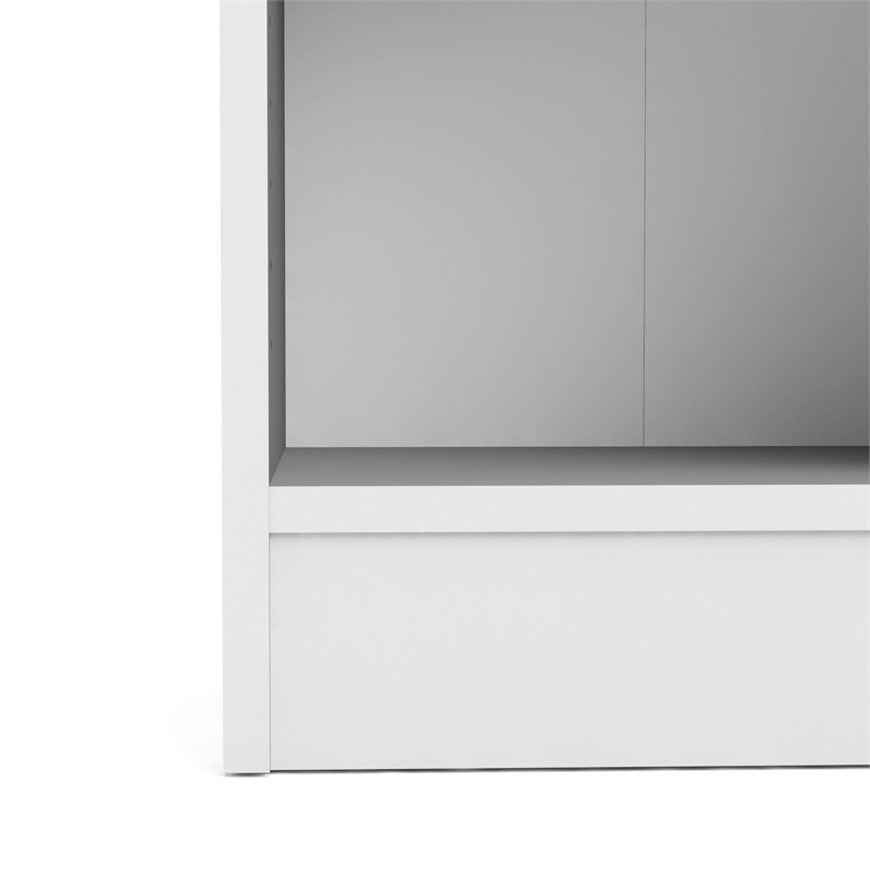 Scranton & Co Modern Wood 5 Shelf Narrow Contemporary Bookcase in White