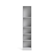Scranton & Co Modern Wood 5 Shelf Narrow Contemporary Bookcase in White