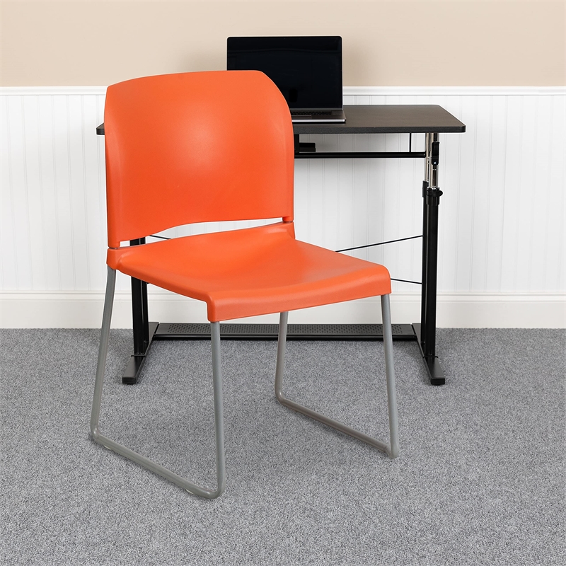 Scranton & Co Full Back Stacking Chair in Orange