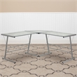 Scranton & Co Glass Top L-Shaped Computer Desk in Silver