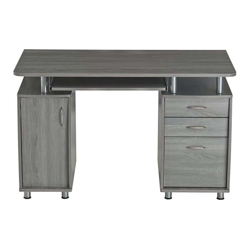 Scranton & Co Contemporary MDF Wood Small Computer Desk in Gray