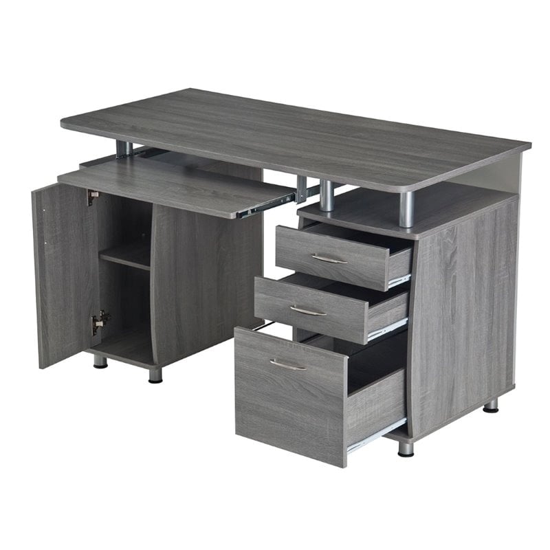Scranton & Co Contemporary MDF Wood Small Computer Desk in Gray