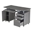 Scranton & Co Contemporary MDF Wood Small Computer Desk in Gray