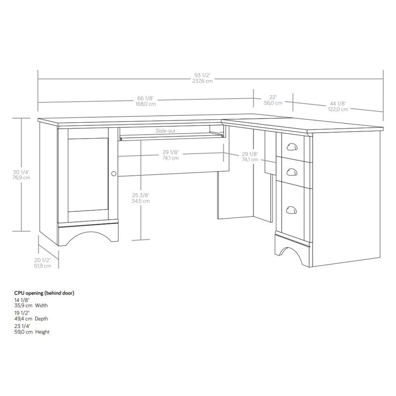 Scranton & Co L-Shaped Contemporary Engineered Wood Computer Desk in Salt Oak