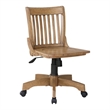 Scranton & Co Traditional Wood Armless Bankers Office Chair in Medium Brown