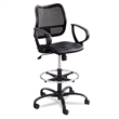 Scranton & Co Extended-Height Vinyl Drafting Chair in Black