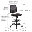 Scranton & Co Extended-Height Vinyl Drafting Chair in Black