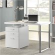 Scranton and Co Engineered Veneer White and Silver Writing Desk Rectangular 47.25