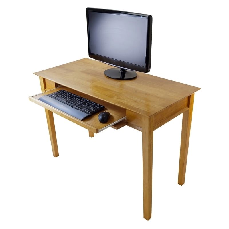 Scranton & Co Transitional Solid Wood Writing Desk in Honey Pine