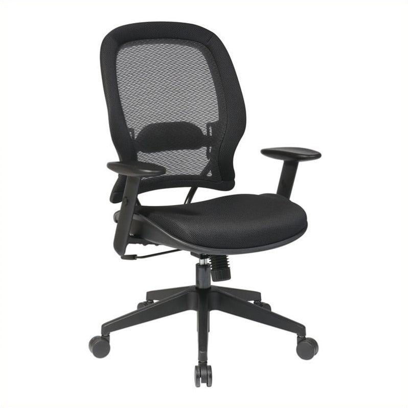 Scranton & Co Back and Mesh Seat Office Chair in Black