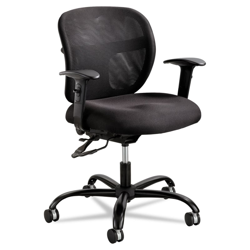 Scranton & Co Mesh Fabric Big and Tall Office Chair in Black