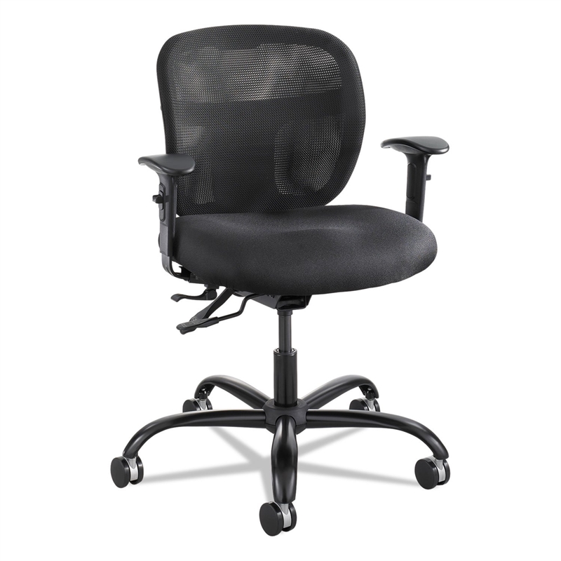 Scranton & Co Mesh Fabric Big and Tall Office Chair in Black