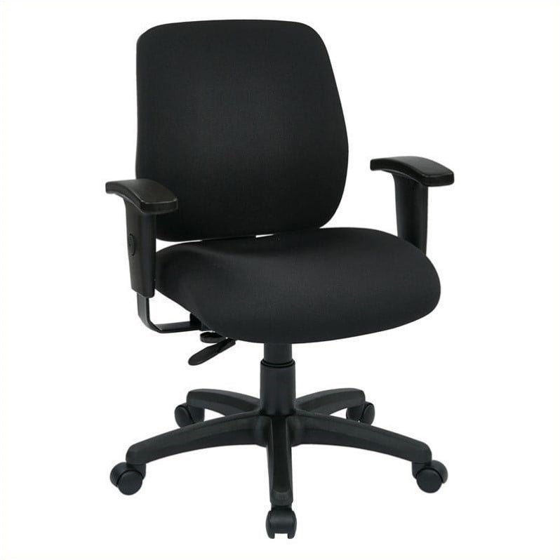 Scranton & Co Task Office Chair with Ratchet Back Height in Coal